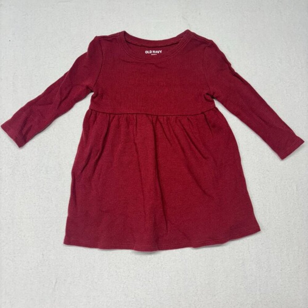 Old Navy 2022 Dress Maroon Girls 18-24 months‎ Long Sleeve